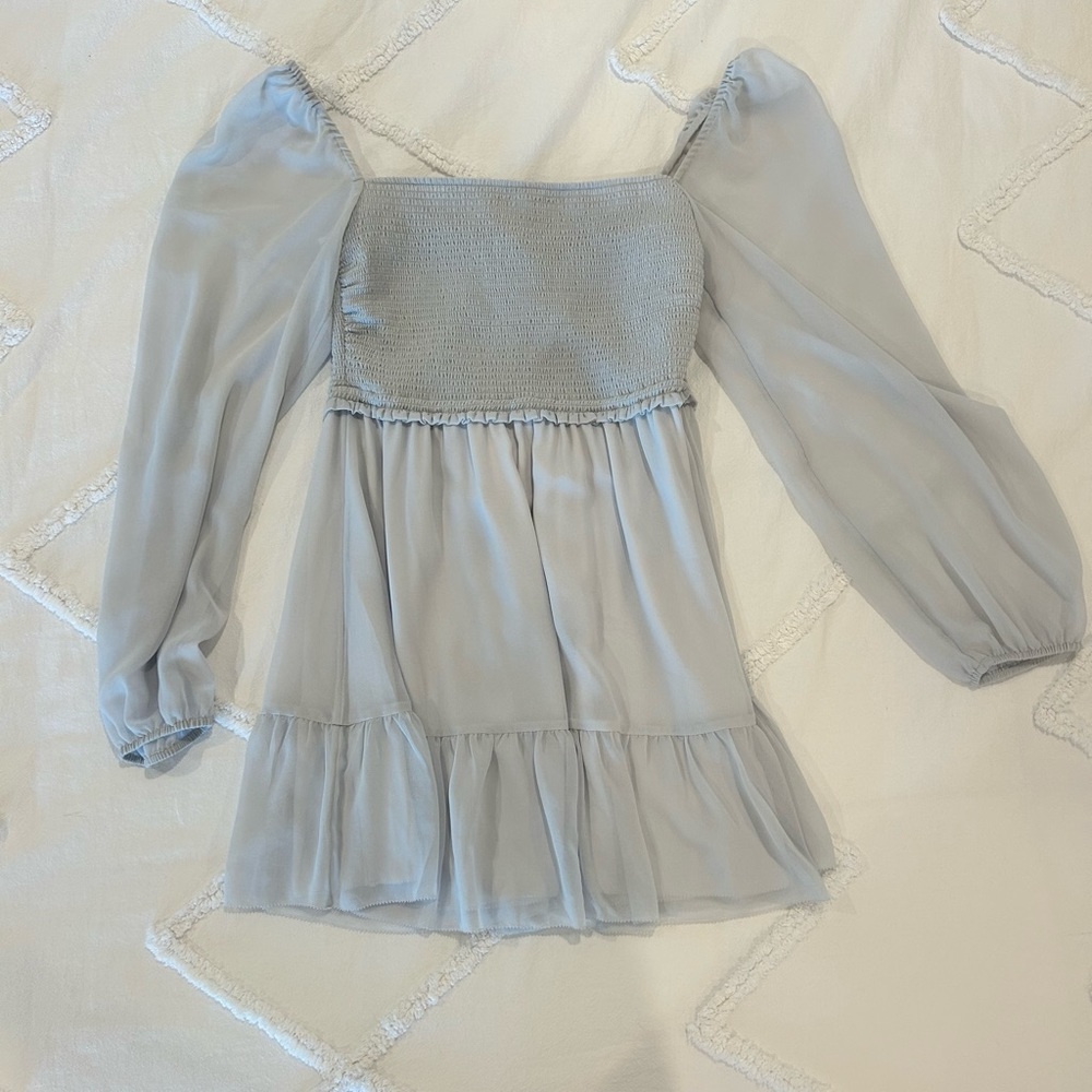 Aritzia Baby Blue Puff Sleeve Dress